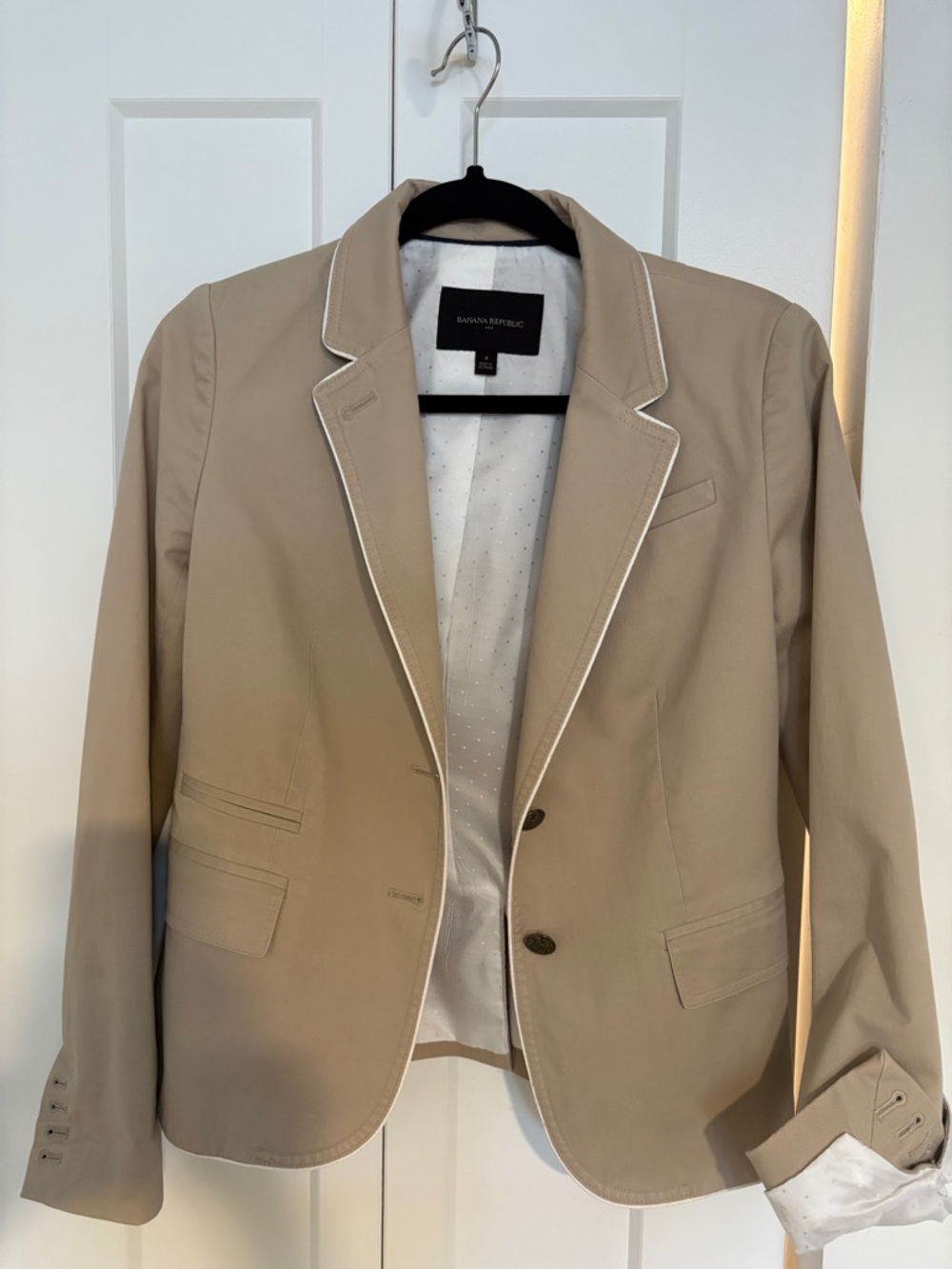 Banana Republic Beige Blazer with White Trim